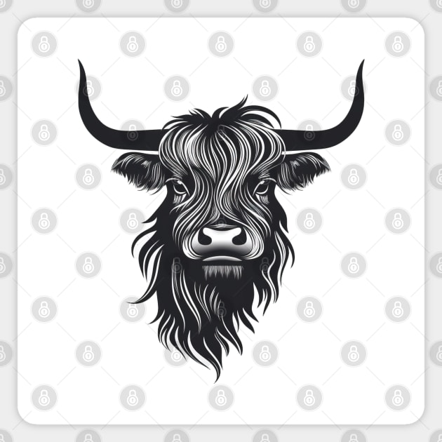 Highland Cow Sticker by TooplesArt